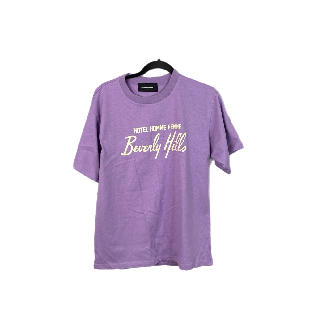Homme+Femme Men’s Lavender  Beverly Hills Short Sleeve T-shirt Size S NWOT